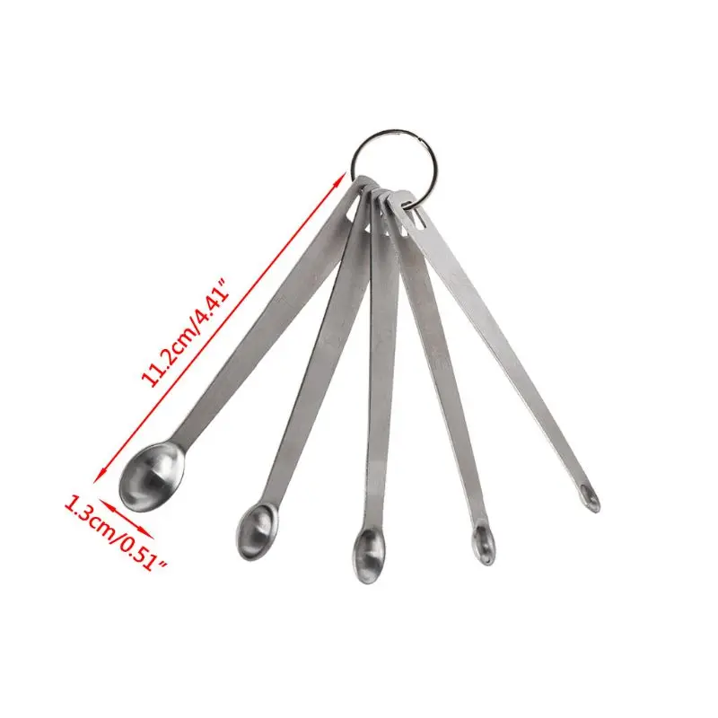 5 шт./компл. мини-мерная ложка из нержавеющей стали прочные столовые приборы для