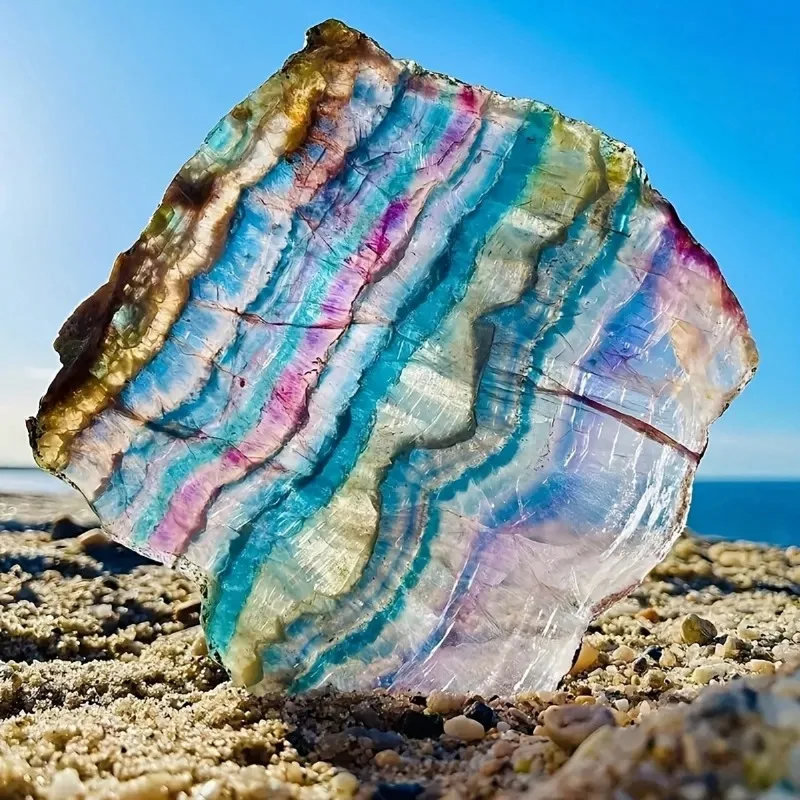 Радужное искусственное украшение Исцеляющие кристаллы и камни кусочки флюорита