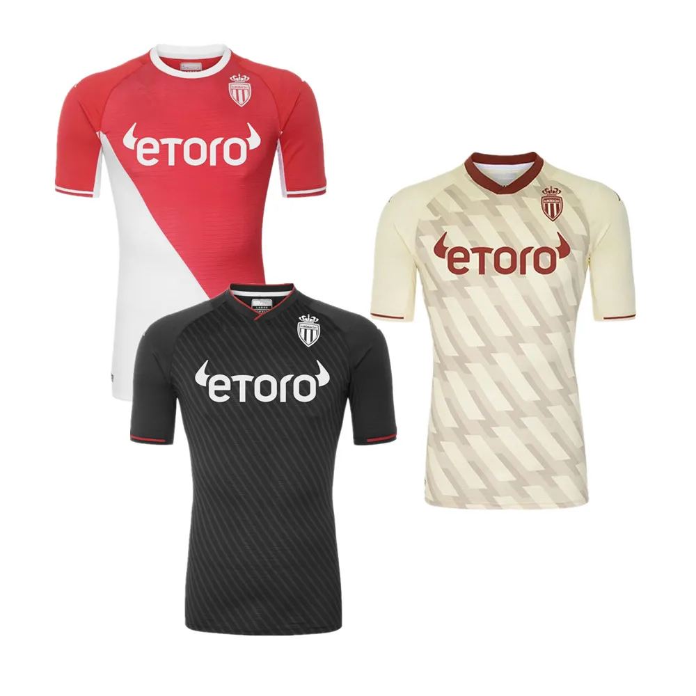 

2021 2022 AS Monaco Jerseys BEN YEDDER JOVETIC GOLOVIN GEUBBELS maillot de foot Flocage JORGE men and kids Football Shirt sets
