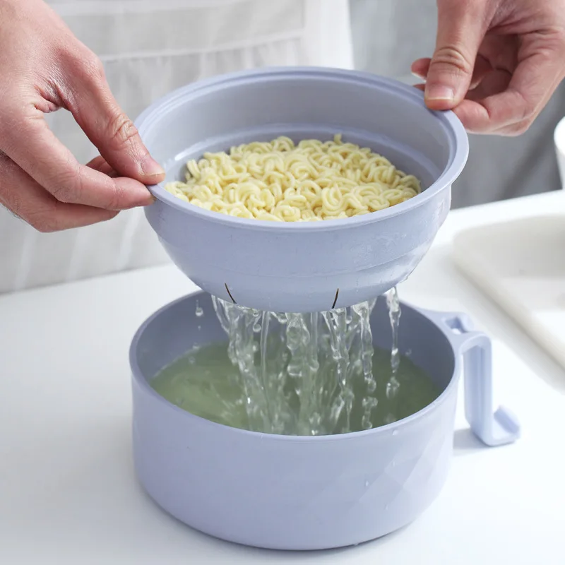 

6Pcs/set Large Creative Instant Noodle Cup Bowl with Cover Bamboo Fiber Bento Box Student Lunch Box Noodle Bowl Soup Bowl Set