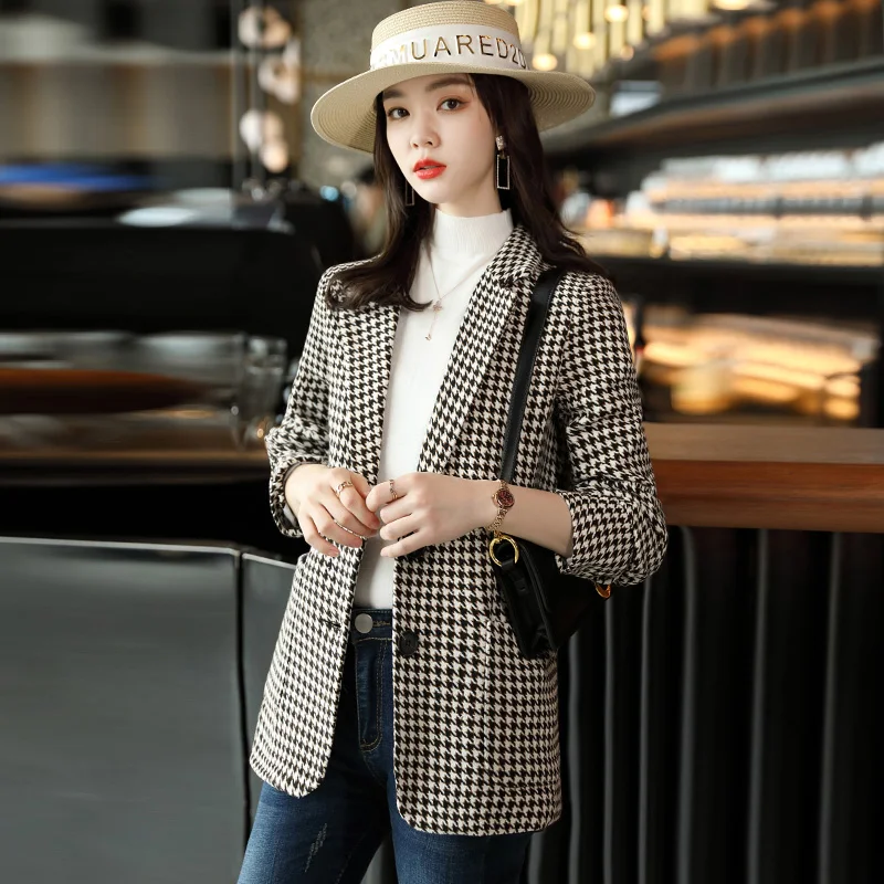 

Новинка весна-осень 2022, офисный женский черный пиджак, Женский высококлассный костюм, женский блейзер с длинными рукавами, осенняя куртка д...