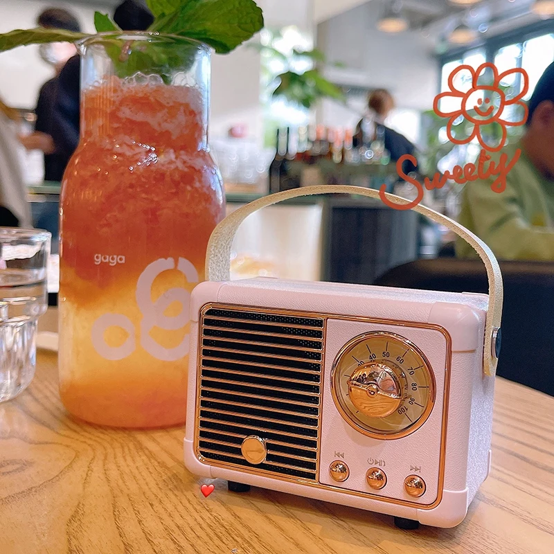 

Retro Bluetooth Speaker Portable Decor Radio Stereo Mini Loudspeaker Boombox Colorful Wireless Car Audio Portable Smart Radio