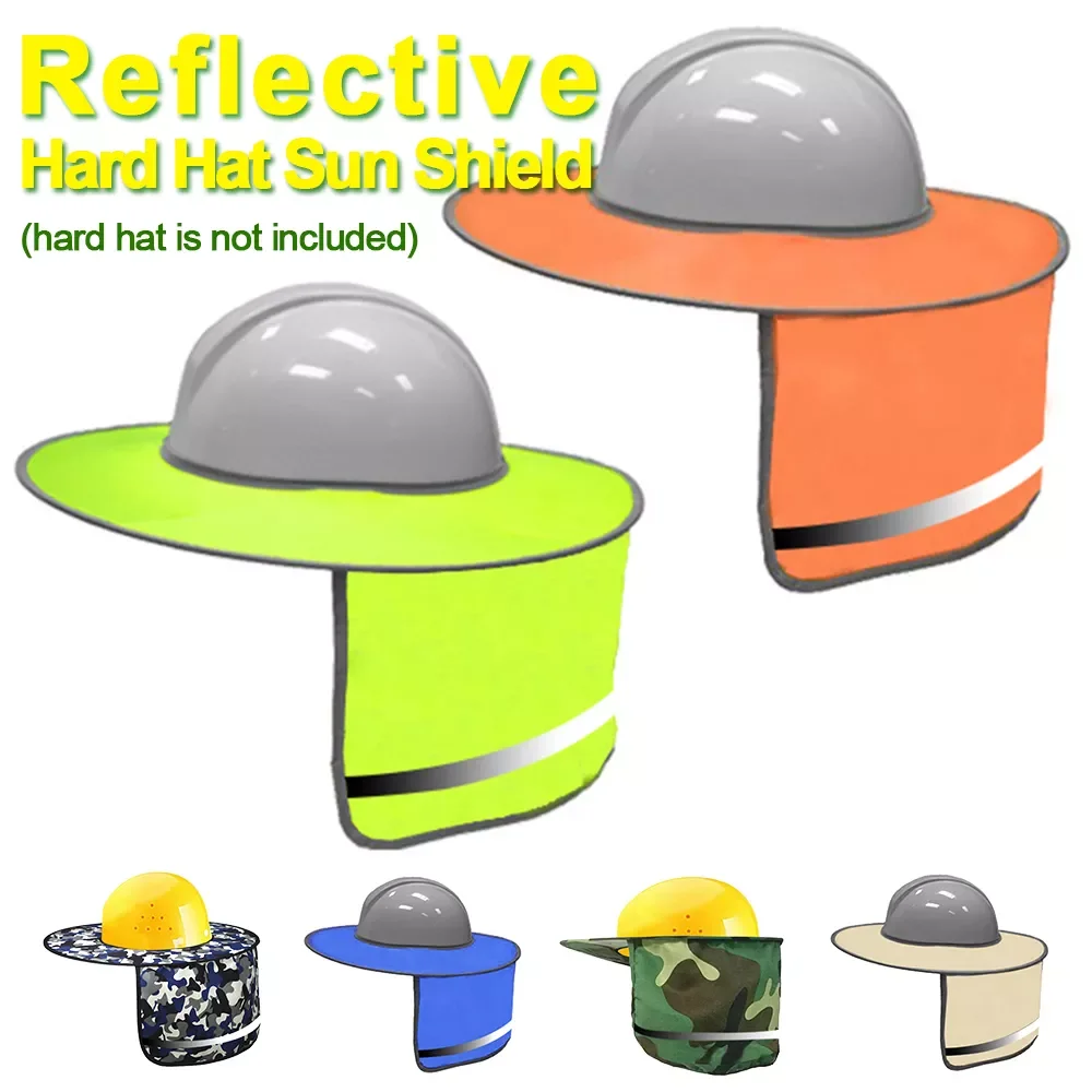 

Washable Reflective Sunshade for Hard Hats with Ventilation Holes Full Brim Neck Shield High Visibility Sun Visor for Workplace