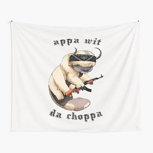 

Appa With A Choppa Tapestry Living Printed Mat Blanket Wall Bedroom Travel Home Towel Decoration Room Colored Bedspread Decor
