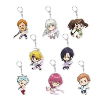 the seven deadly sins anime keychains for women men acrylic car key chain ring girl bag cartoon character pendant jewelry gift