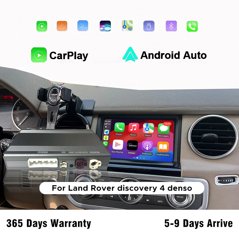 Фото Беспроводной адаптер CarPlay Android Auto для Land Rover Discovery 4, denso Plug & Play Mirror Link AirPlay, навигация, DVD, OEM-управления №1