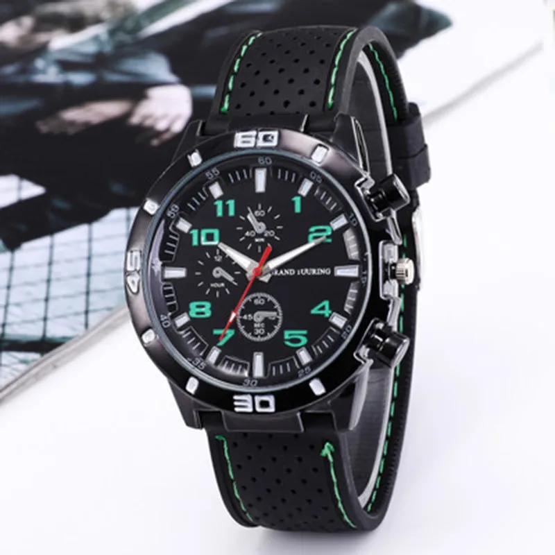 New Hot Selling Sports Silicone Fashion Racing Business Quartz Men's Watch