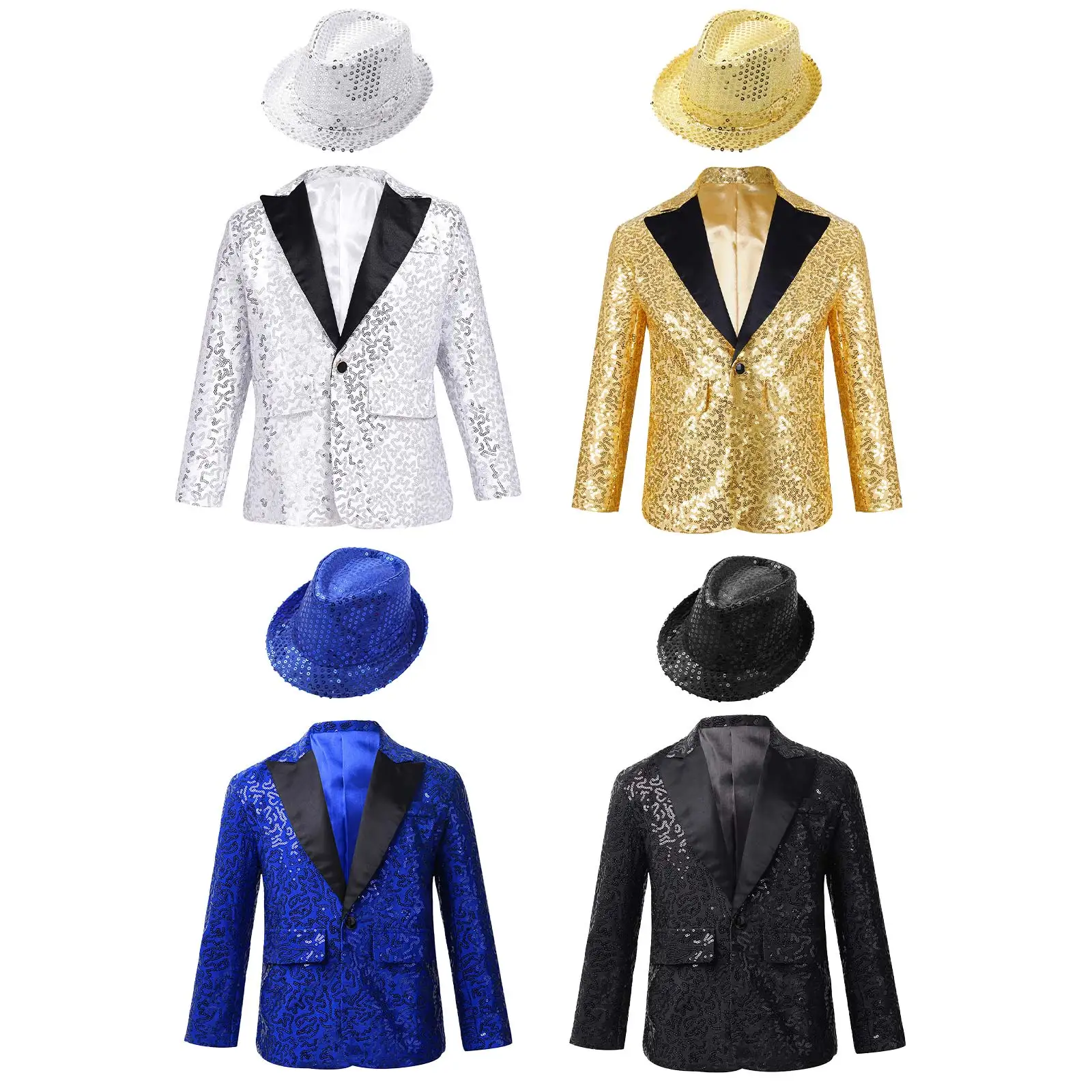 Shiny Sequin Gentlman Suit Tuxedo Coat Blazer Wedding Evening Party Circus Magic Performance Jazz Hip Hop Dance Stage Costumes images - 6