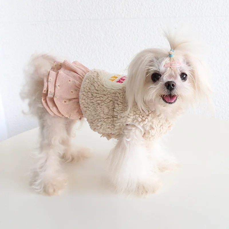 

Floral Small Fur Two Piece Set 2022 Autumn/Winter Cat Clothes Pet Clothes Dog Clothes Dog Clothes for Small Dogs Pet Clothes