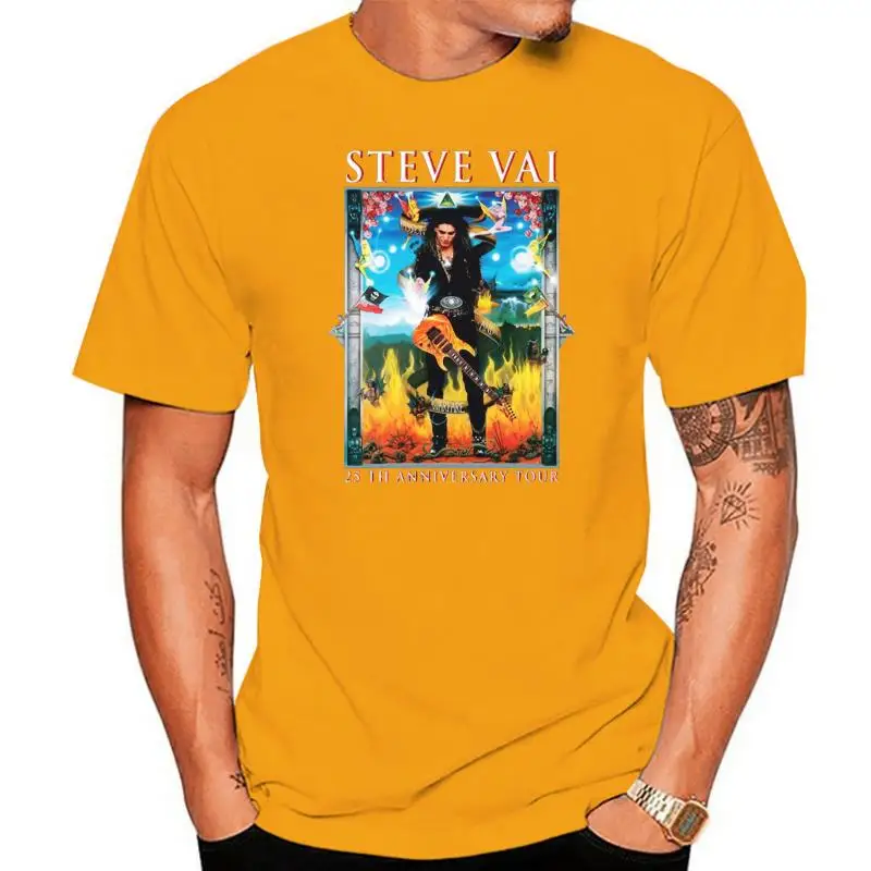 

Steve Vai Guitarist 25th Anniversary Tour Men's T-Shirt Size S-to-XXL Black Fitness