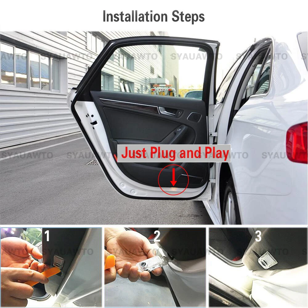 Светодиодный Автомобильная дверь светильник Ghost Shadow аксессуары для Audi Sline S3 S4 S5 S6