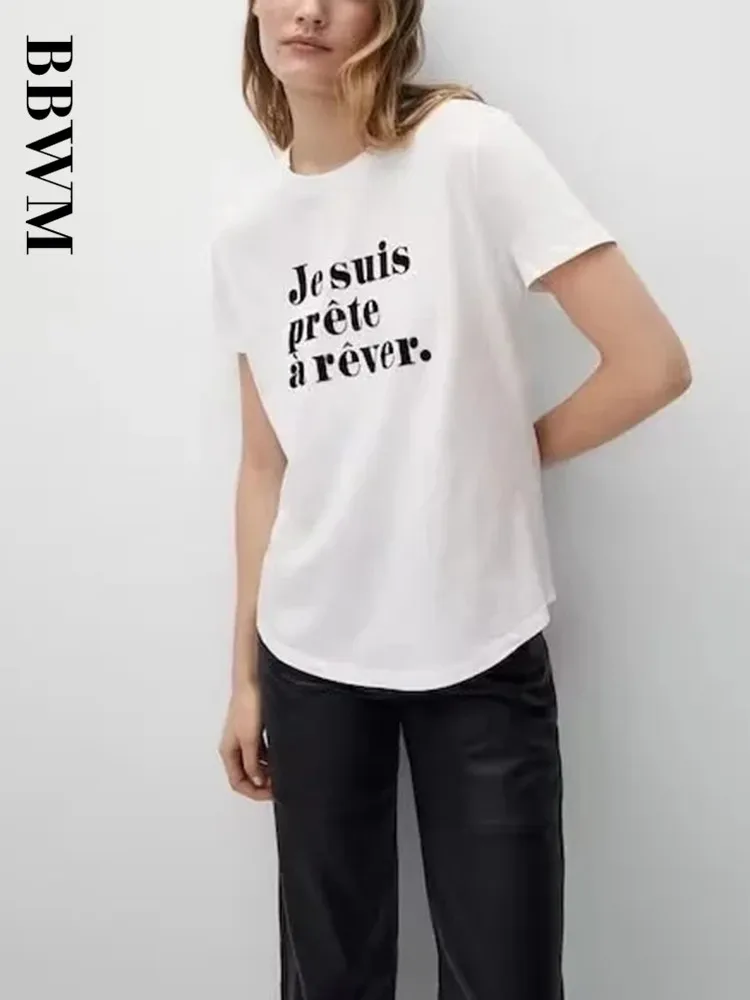 Женская хлопковая футболка с коротким рукавом круглым вырезом и принтом - купить