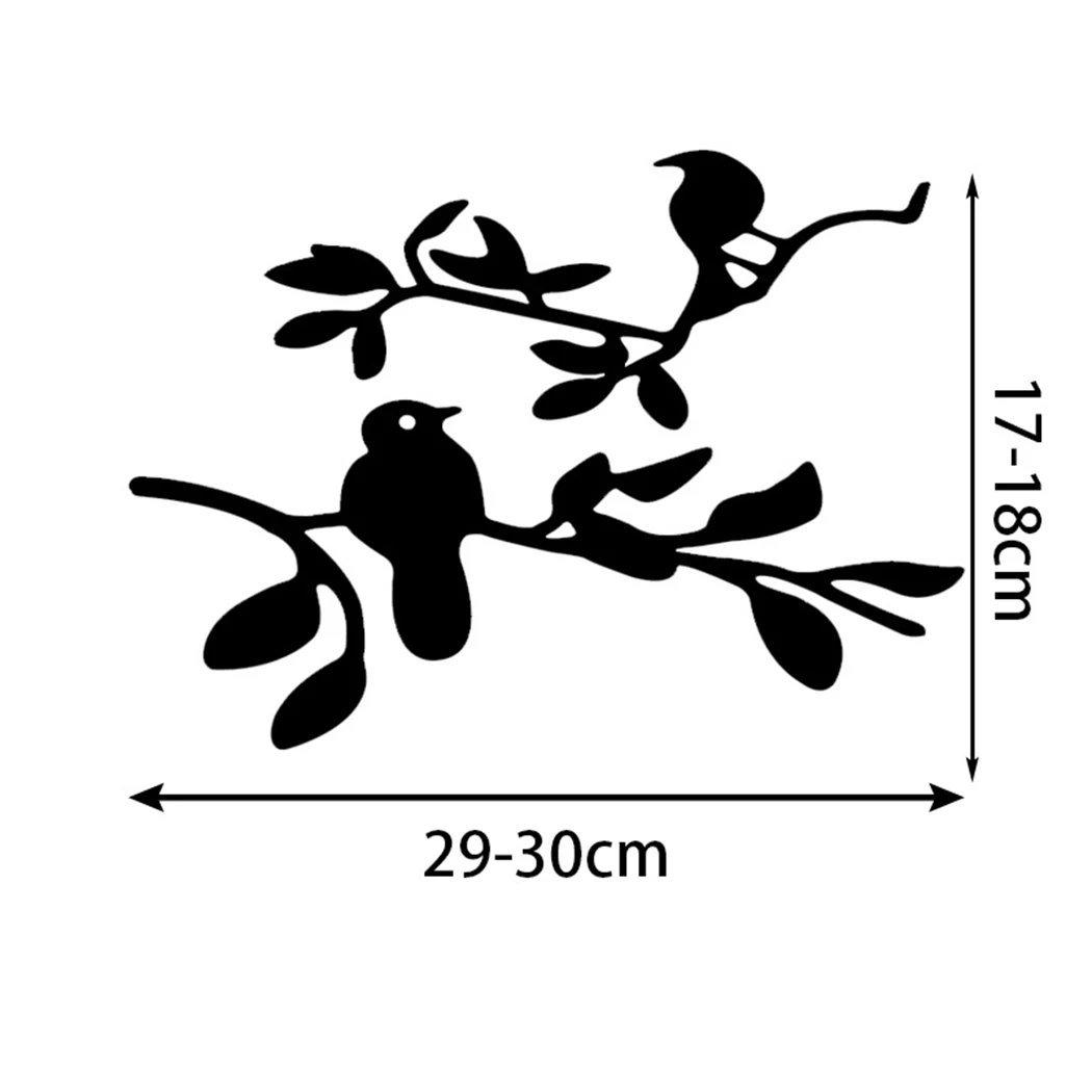 3D зеркальные настенные наклейки в виде птиц ветвей 1 шт. наклейка на стену