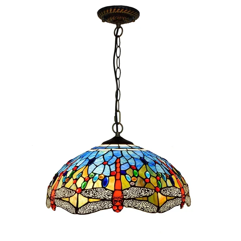 40 см европейская синяя средиземноморская стрекоза ретро креативный витраж