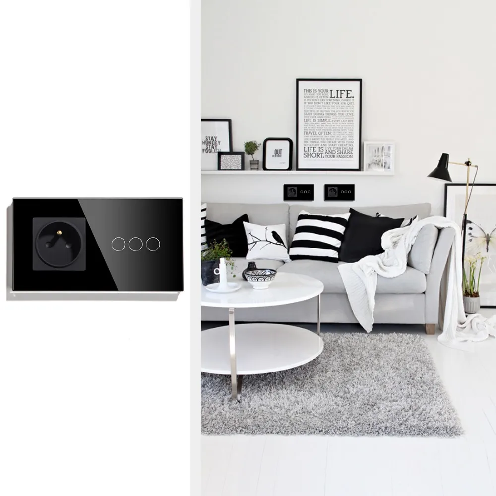 Французская настенная розетка выключатель света на 1/2/3 клавиши с 1 направленной