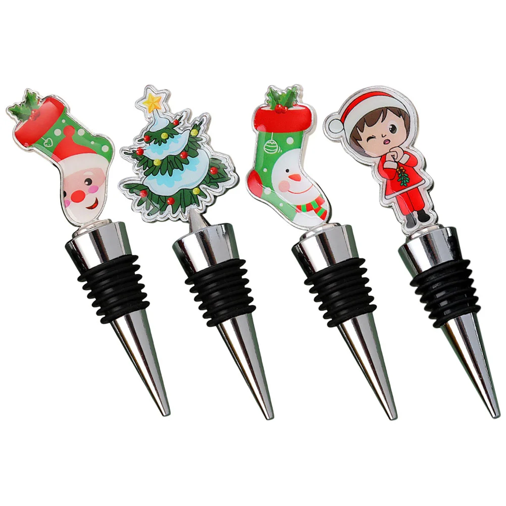 

Bottle Stopper Christmas Beer Topper Plug Vacuum Reusablechampagne Decor Saver Cork Party Cap Supplies Pump Corks Sealingkit