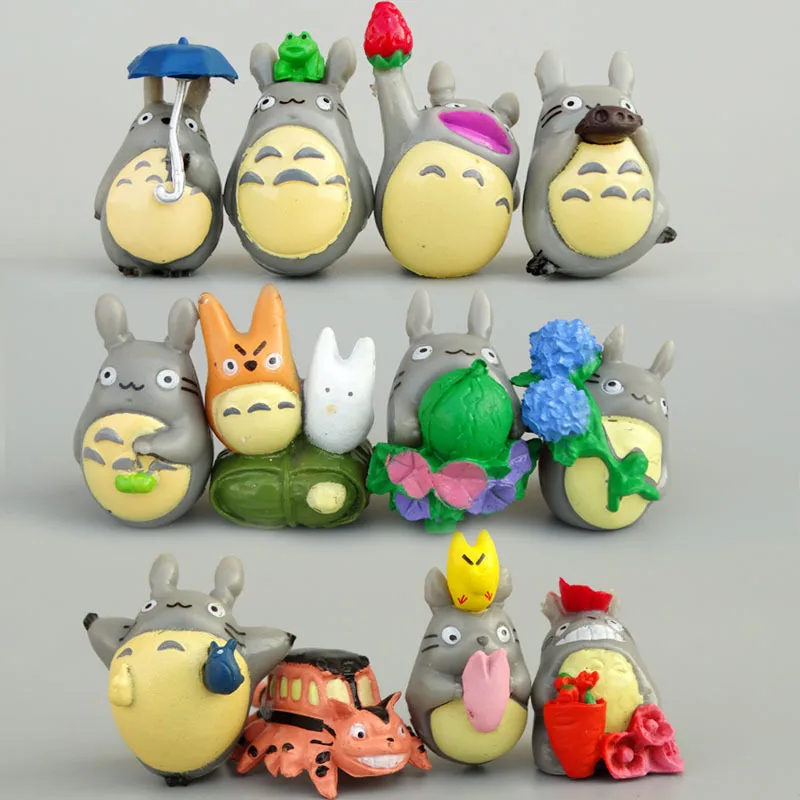 

12Pcs/Set Studio Ghibli Mini Totoro Resin Action Figures Miyazaki Hayao Miniature Cake Toppers Figurines Toys Garden Decoration