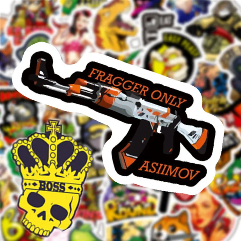 

50PCS 3 Style CSGO Creative Trend Game Personality DIY Decorative Sticker Notebook Computer Creative Sticker Wholesale