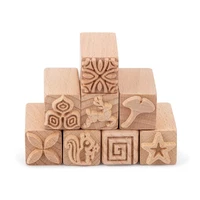 pottery tool wooden emboss stamps column natural printing blocks mixed patterns texture stamp for polymer clay diy ceramic craft