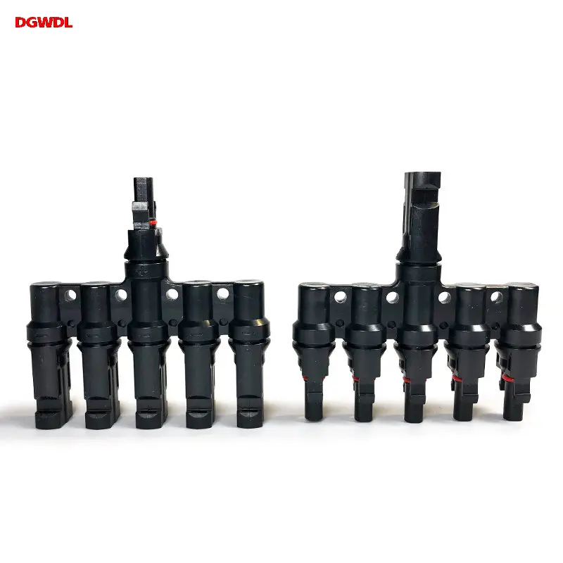 

1 pair 5 to 1 T Branch Connectors IP67 1000V 30A SOLAR PV Connectors MMF FFM for PV / Photovoltaic System