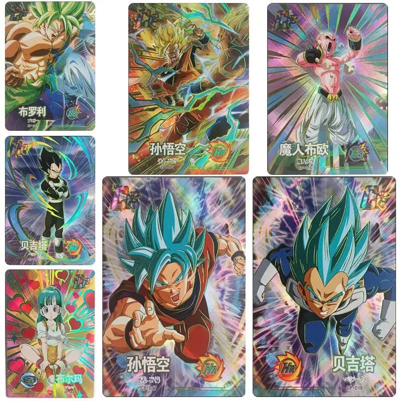 

Dragon Ball Cp Full Set Bulma Kakarotto Anime Characters Bronzing Collection Flash Card Cartoon Toy Christmas Birthday Gift