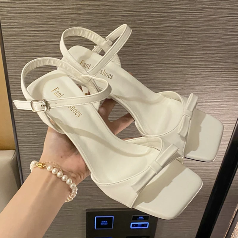 

Туфли-лодочки женские на высоком каблуке, босоножки с бантом-бабочкой, пикантная Уличная обувь с открытым носком, шлепанцы для вечеринки, ле...