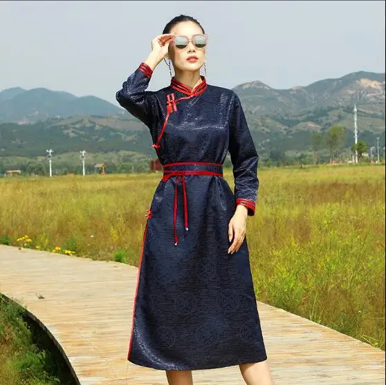

Ethnic Style Fashion Traditional Mongolian Robe Modern Improved Welcome Clothing Women