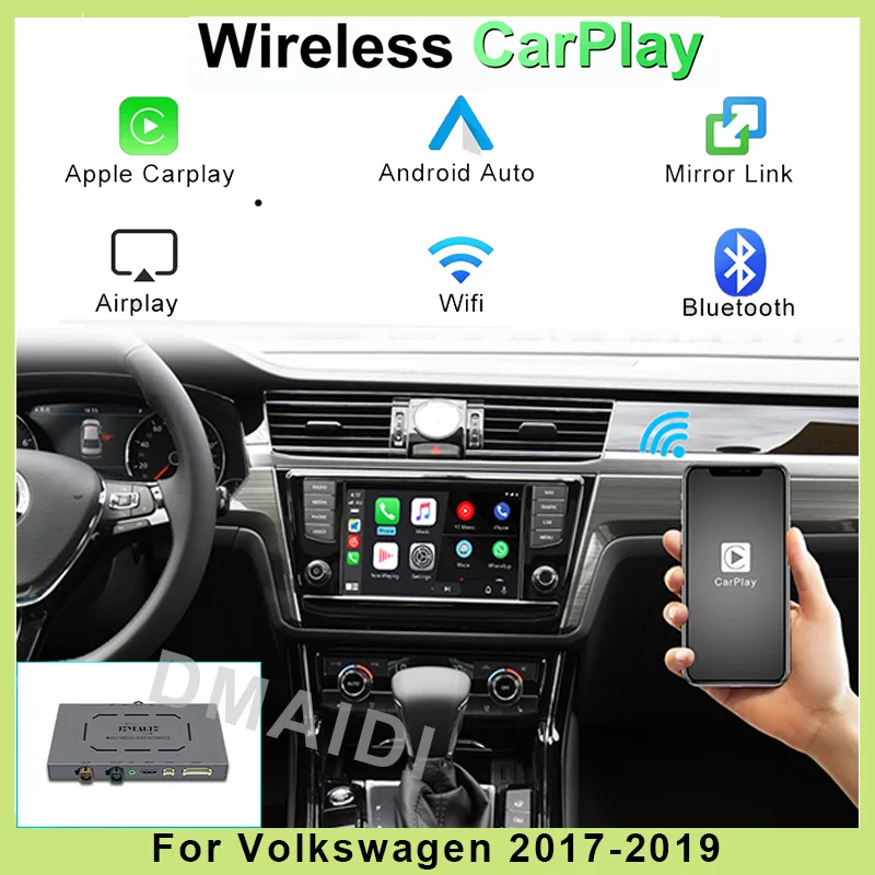 

Wireless Apple Carplay Android Auto Decoder Box For Volkswagen VW Polo Golf Touareg Tiguan Teramont Passat 2017-2019