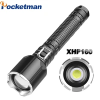 ultra powerful xhp160 led flashlight 3 modes type c rechargeable waterproof zoom torch outdoor hunting camping light lantern