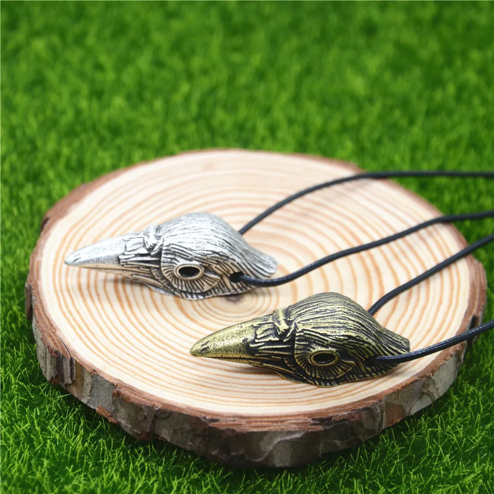 Goth Odin Ворон череп ювелирные изделия фотоготические животные Птица Подвеска