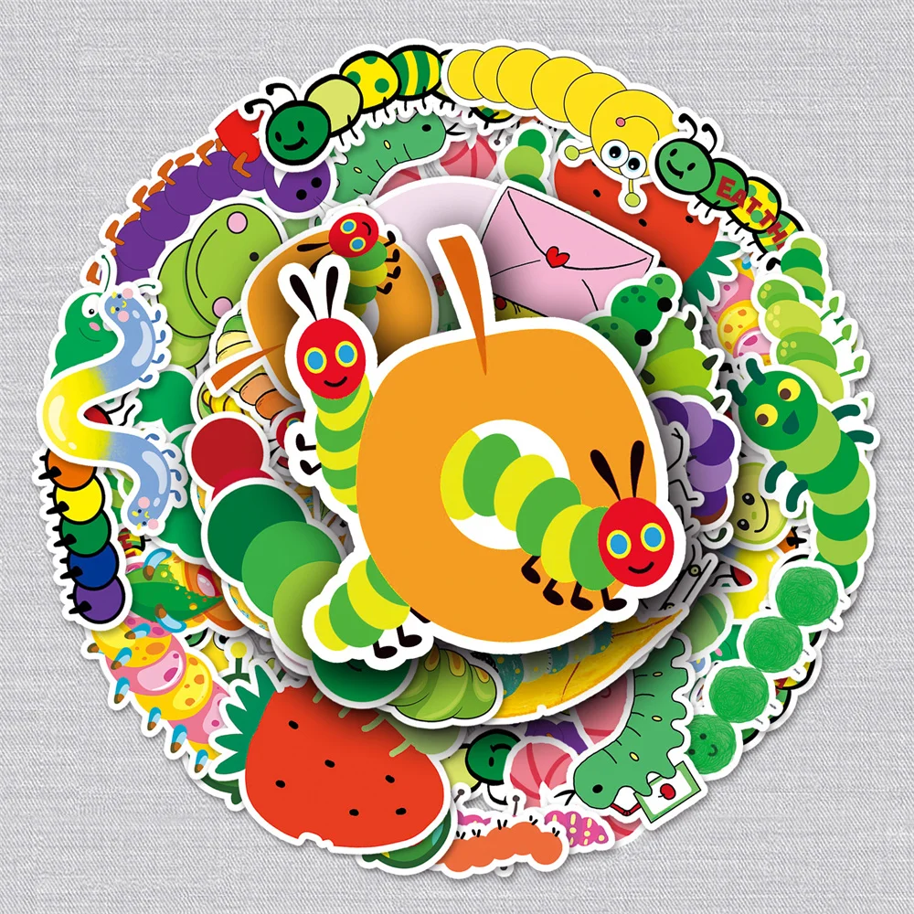 

10/30/50PCS Caterpillar Cartoon Animal Graffiti Sticker Personality Creative Sticker Desk Computer Waterproof Sticker Wholesale