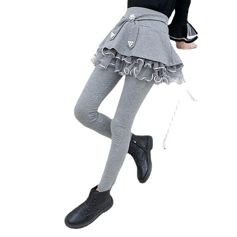 Girls Pants Legging Children Skirt Pants Kids Long Trousers Teenagers Outwear Clothes Girl Clothing 2 4 6 8 9 10 11 12 Years Old images - 6