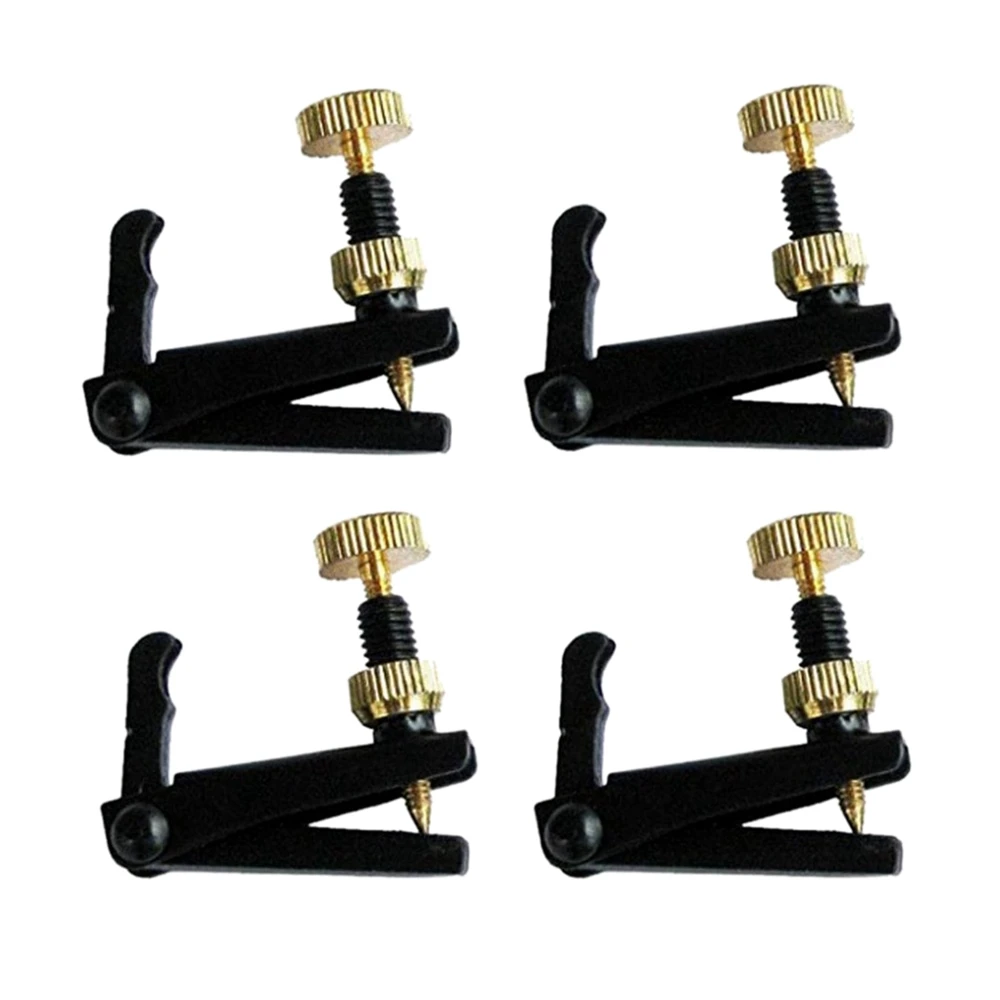 

4Pcs Violin String Tuner Fine Tuner Adjuster Parts Fit 3/4 - 4/4 Violin Violin Accessories