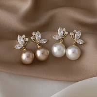 2021 south korea new exquisite pearl pendant earrings fashion temperament butterfly earrings elegant lady jewelry
