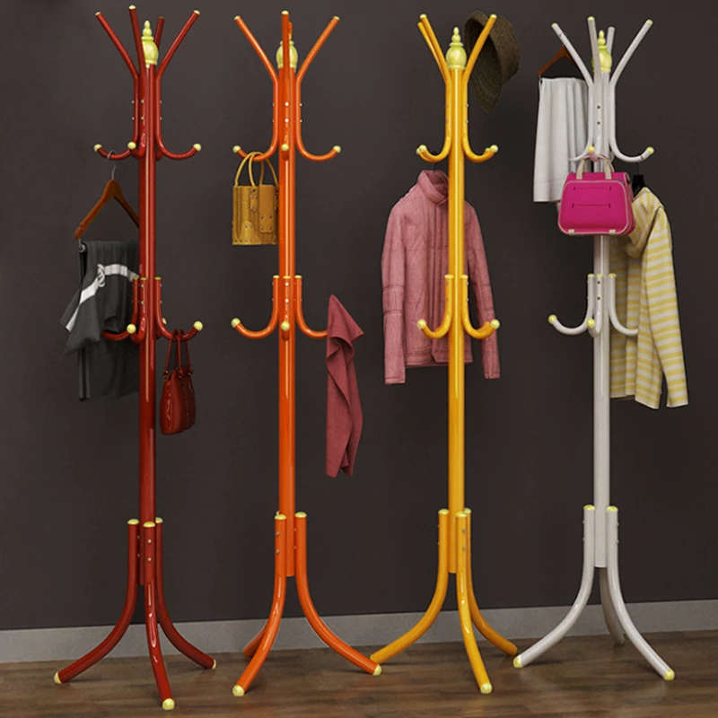 

12 Hooks Wall Coat Rack Store Industrial Style Home Clothing Shelf Hanger Floor Stand for Furniture on Wheels Clothes Racks