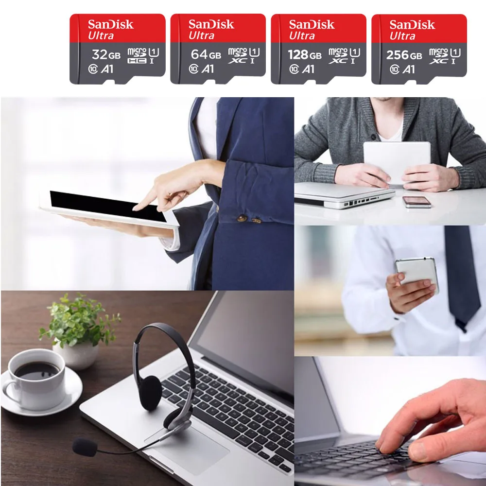 SanDisk карта памяти Micro SD класс 10 64 ГБ 32 16 128 512 256