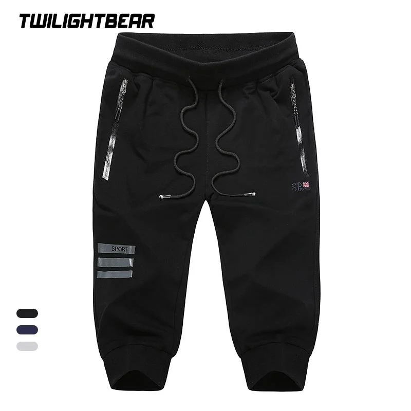 

L-9XL Oversized Men's SweatPants Summer Solid Plus Size Slim Casual Stretch Pant Men Clothing Loose Galf Length Pants BGMT201
