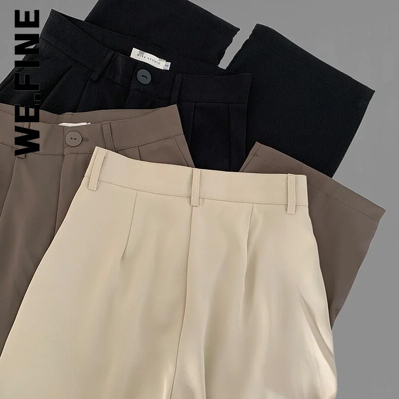 

We.Fine Pants Women Fashion Trousers Hip Vintage Leg Bottoms Trendy Sexy Women's Pants Elegant High Waist Elastic Women Female