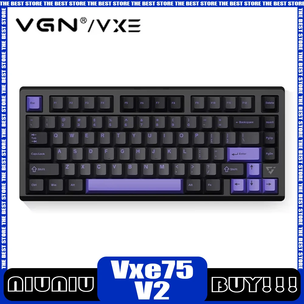 Механическая клавиатура Vgn Vxe75 V2 из алюминиевого сплава трехрежимная Rgb с горячей