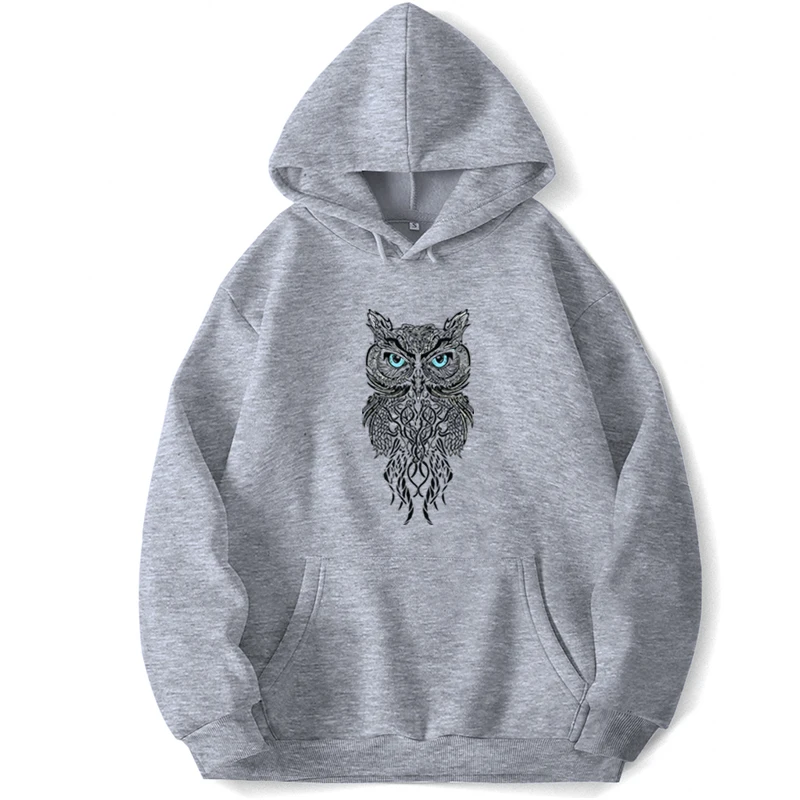 

Худи с изображением совы, джемперы, толстовки для мужчин, одежда, свитшоты, трапециевидные осенне-весенние пуловеры, Свитшот в Корейском сти...