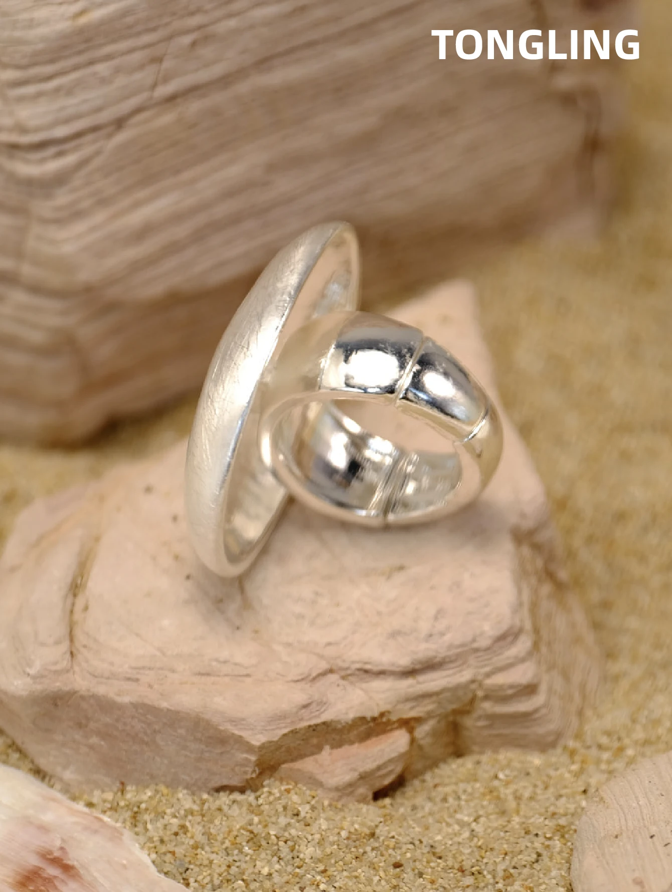 Винтажные геометрические овальные кольца для женщин матовые регулируемые