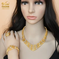 indian jewelry sets for women dubai gold africa party gifts ethiopian bride wedding necklace bracelets earrings luxury brand set
