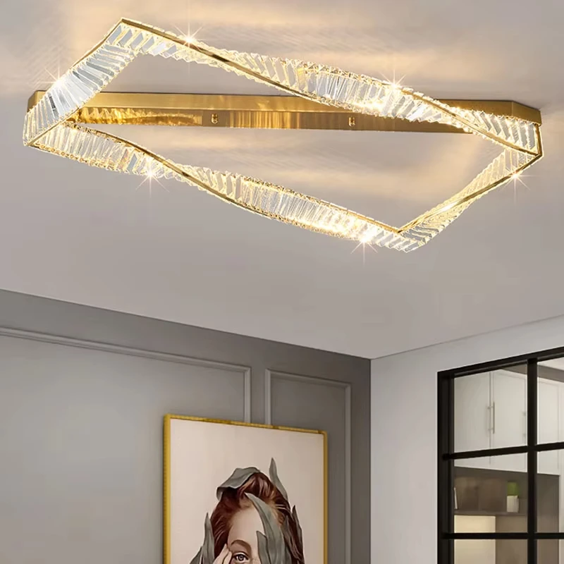 Современная роскошная хрустальная потолочная люстра для гостиной изысканный