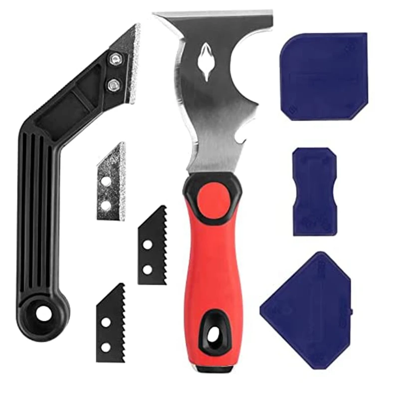 

9-In-1 Painter's Tool Grout And Caulk Removal Tool Caulk Repair And Finishing Tool Kit