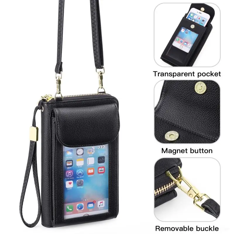 Touch Screen Messenger Mobile phone Bag Female 2023 New Purses Trendy Simple Shoulder Small Bag Mini Mobile Wallets Money Bags