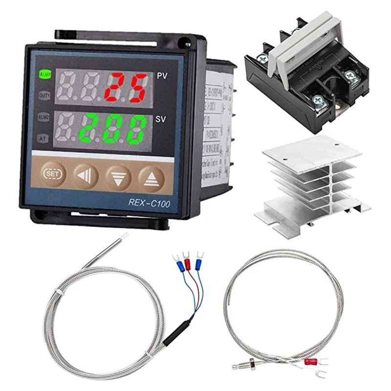 

100V AC To 240V AC Fahrenheit And Celsius PID Temperature Controller Parts Accessories With Type K And PT100 Thermocouple