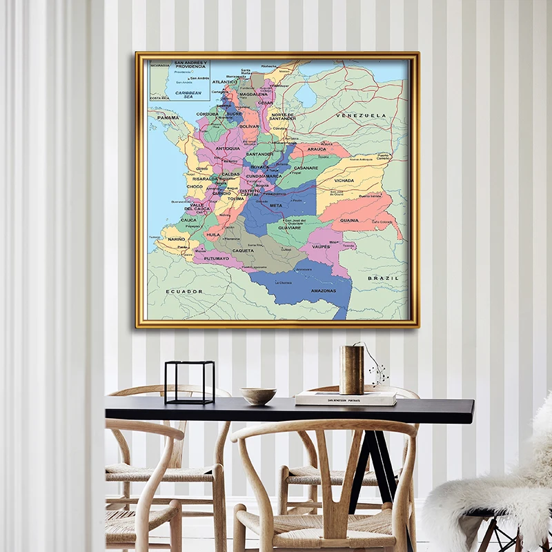 150*150 см карта испанского языка Колумбии подробные провинции брезентовое оформление школьные учебные принадлежности