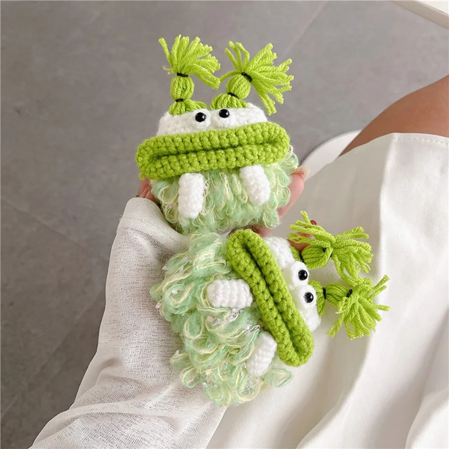 

Case For Airpods Pro Case Knitting in Winter Green Funny Interesting Cute Knit Coque Funda Cover For Air Pods Pro 2 3 Cover Etui