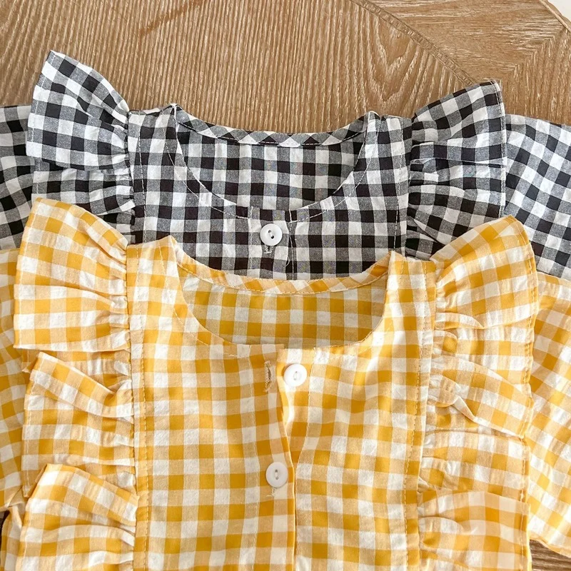 Spring Autumn Baby Girls Bodysuits fashion plaid cotton long sleeve bodysuits With Hat Toddler clothes Girl One Piece