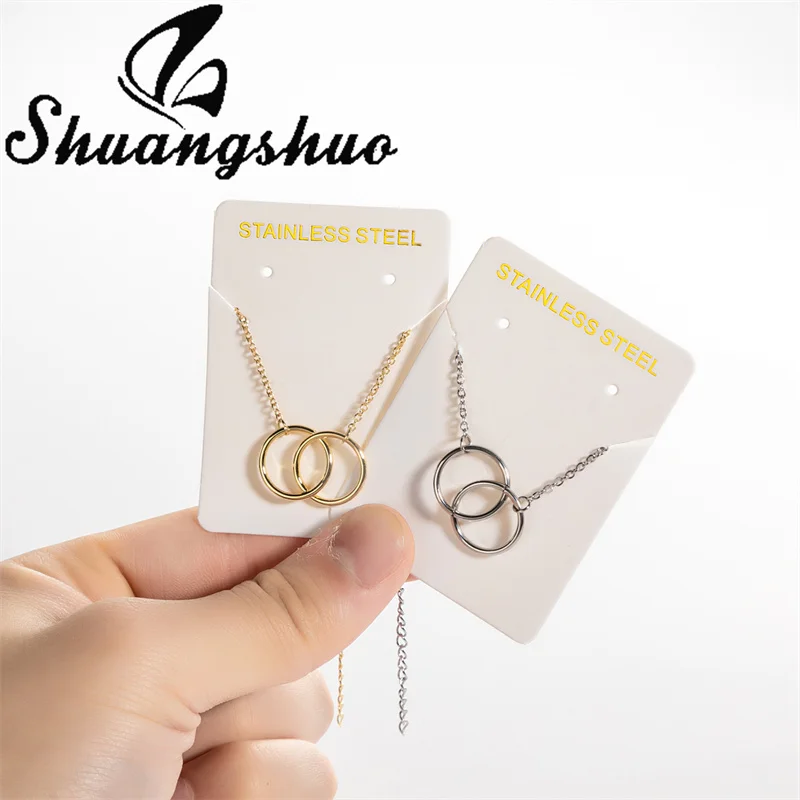 Shuangshuo модный простой дизайн Круглый Шарм-браслет минималистичные двойные